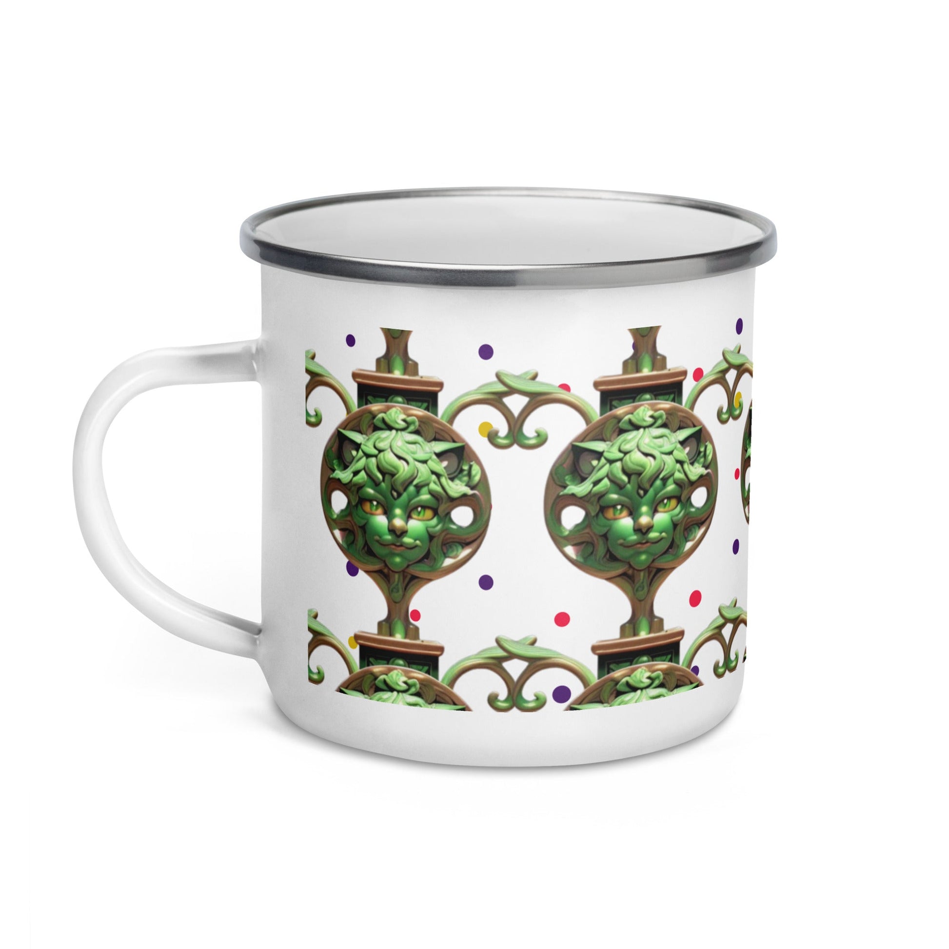 Dhalfashionistt Masterpiece Ornate Decorative  Man Enamel | Mug unique Camper Mug | Home & Office Accesories Bag attachment mug Beverage mug Camper mug Camping mug Camping trip essentials Durable mug Durable Outdoor Mug Enamel mug Hiking essentials Hiking mug Home accessories Hot meal mug Lightweight mug Multifunctional mug Office accessories Online store Ornate Decorative  Men Shopify USA. unique gift Unique mug Unique Novelty Gift Free Text