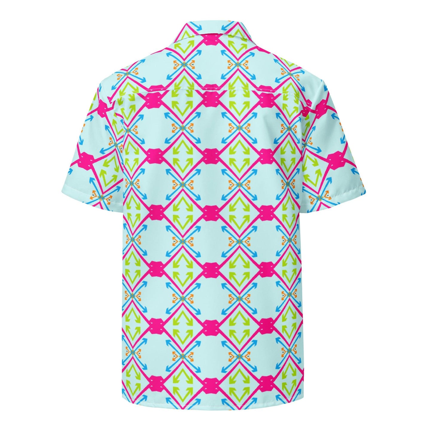 Modern Geometric Arrows Unisex Button Shirt | Unique Design - Dhalfashionistt