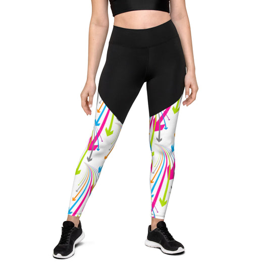 Oversized Arrow Sports Leggings | Affordable Activewear | Fashion Enthusiasts - Dhalfashionistt