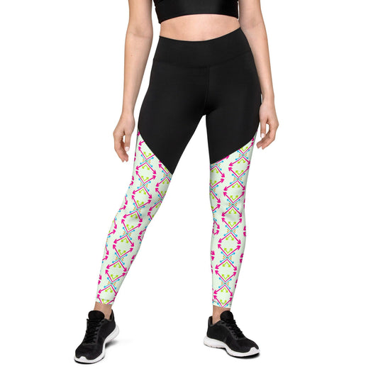 Oversized Arrow Sports Leggings | Workout Gear & Performance - Dhalfashionistt