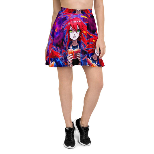 Oversized Skater Skirt | Fire Girl Anime Manga | Art Lovers Manga | Gift for Her - Dhalfashionistt