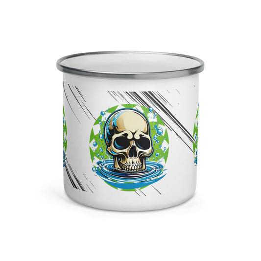 Playful Skull Enamel Mug | Office and Home Decor Camper Mug - Dhalfashionistt