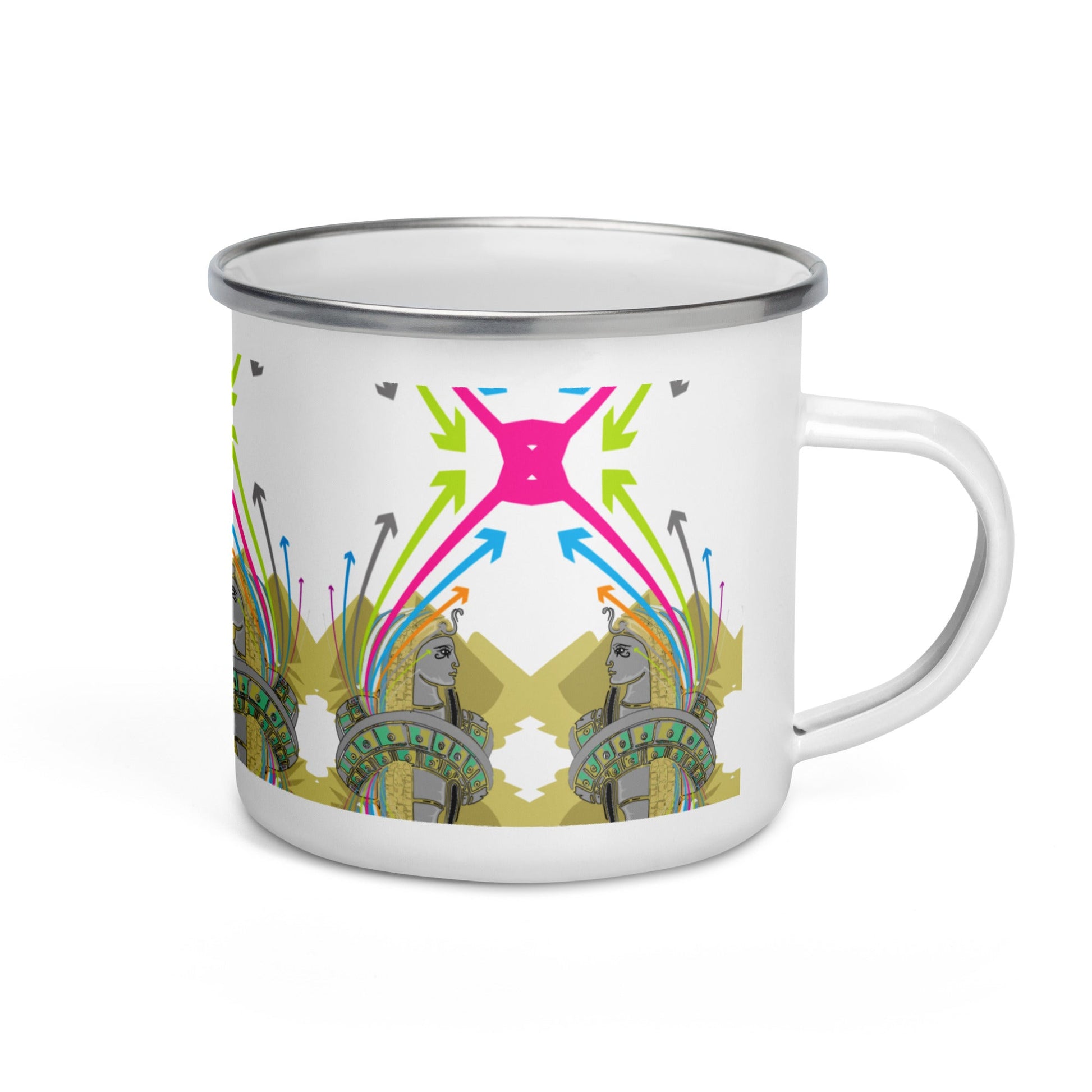 Radiant Colors Pyramid Egypt Camp Mug | Home & Office Accessory | Camping Adventures - Dhalfashionistt