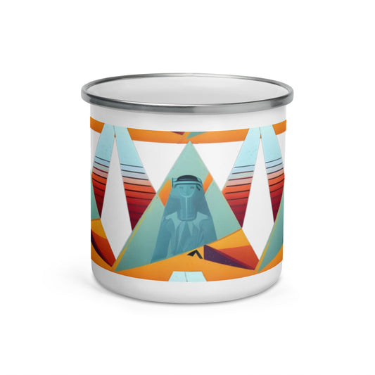 Radiant Colors Pyramid Egypt | Camp Mug for Stylish Camping Adventures - Dhalfashionistt