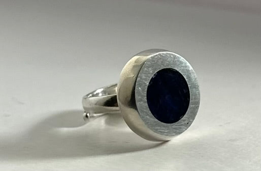 Real Blue Sapphire Silver Bold Adjustable ring | Modern Fashion Jewelry - Dhalfashionistt