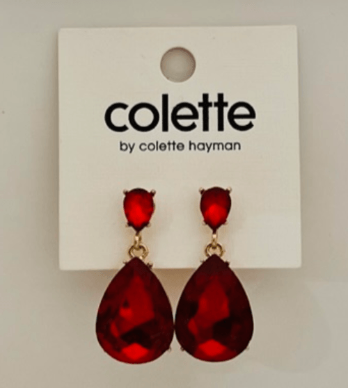 Red Small Double Crystal Drop Earrings | Gift Earrings - Dhalfashionistt