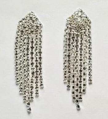 Rhinestone Crystal Long Tassel Drop Earrings | Statement Party Jewelry Fashion - Dhalfashionistt