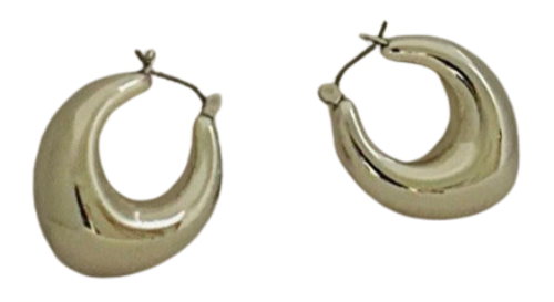 Silver Chunky Hoop Earring | Fashion Jewelry - Dhalfashionistt