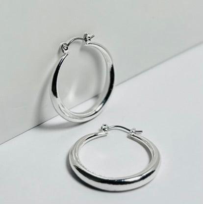 Silver Hoop Earrings | Special Occasion Earrings - Dhalfashionistt