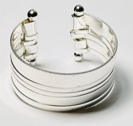 Silver Large metal Cuff | Special Occasion Jewelry - Dhalfashionistt