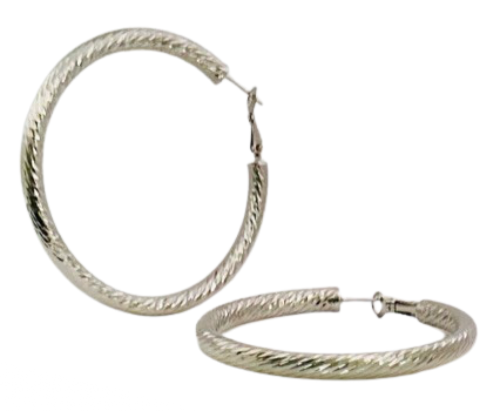 Silver Wide Thick Hoop Earrings | Luxury Fashion Earrings - Dhalfashionistt