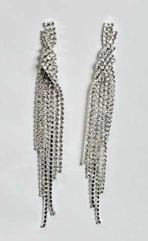 Sparkling Long Earrings Trendy Rhinestone Accessories Luxury Crystal Jewelry - Dhalfashionistt