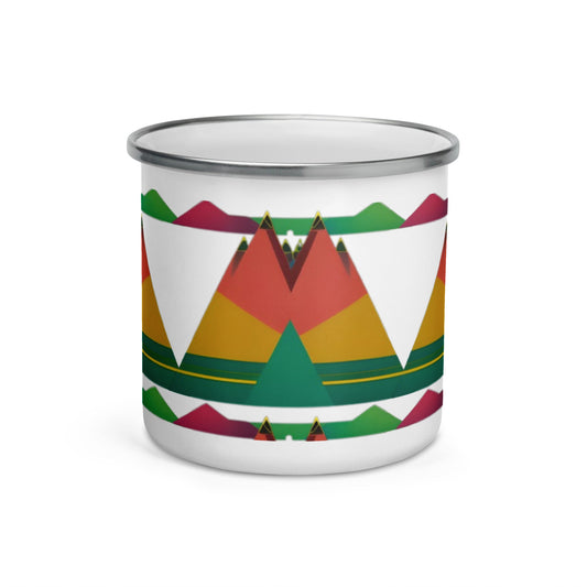 Stylish Enamel Mug with Pyramid Design | Perfect for Home and Office - Dhalfashionistt