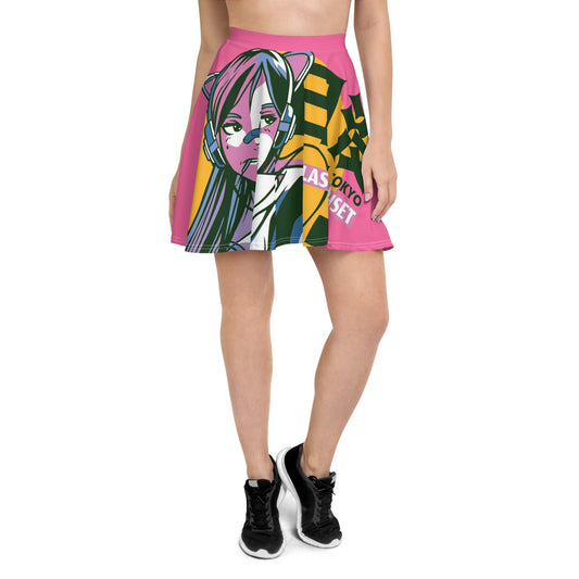 Tokio Sunset Skater Skirt | Sensual Art Anime | Japanese Manga - Dhalfashionistt