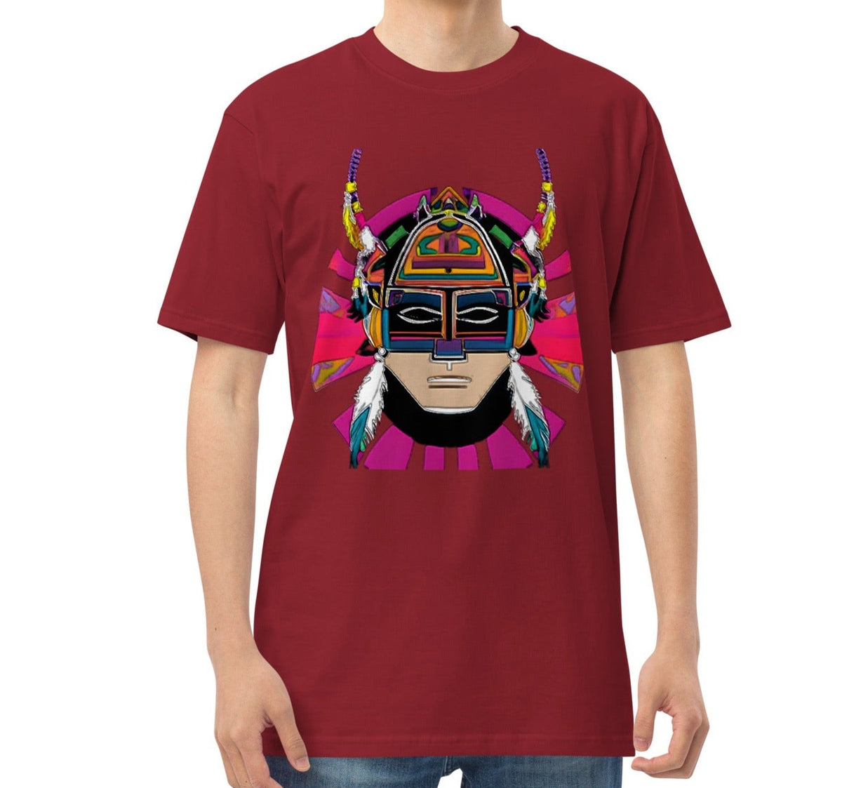 Trendy Indian Head Oversized Shirt for Men | Native American Art 
