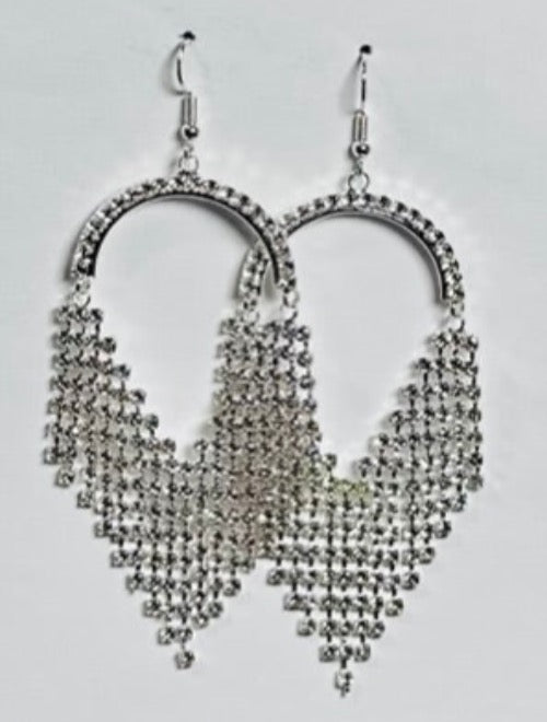 Trendy Rhinestone Jewelry | Elegant Crystal Accents | Fashion Forward Earrings - Dhalfashionistt