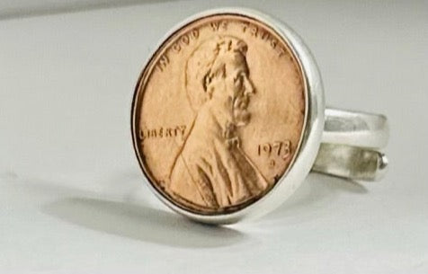 Unique American Vintage !973 D Lincoln coin- 950 Silver Adjustable Ring | Artistic Fashion Jewelry Concepts - Dhalfashionistt