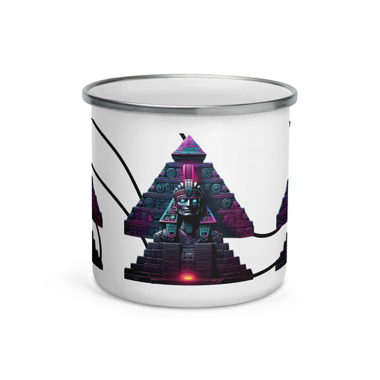 Unique Camp Mug Featuring Ancient Aztec Sun Pyramid Colors - Dhalfashionistt