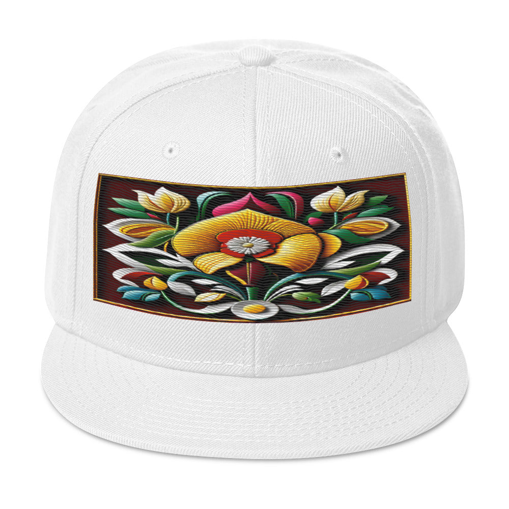 Unique Floral Artistry: Realistic Flower Altarpiece Snapback Hat for Fashion Enthusiasts - Dhalfashionistt