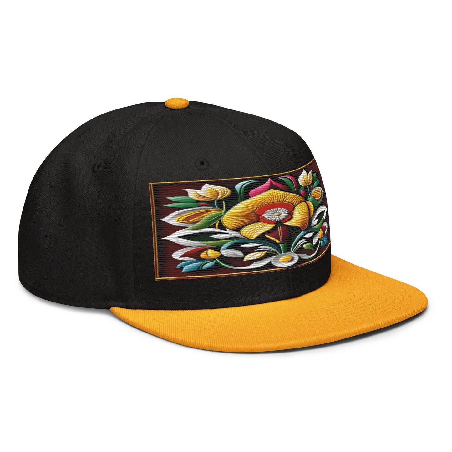 Unique Floral Artistry: Realistic Flower Altarpiece Snapback Hat for Fashion Enthusiasts - Dhalfashionistt