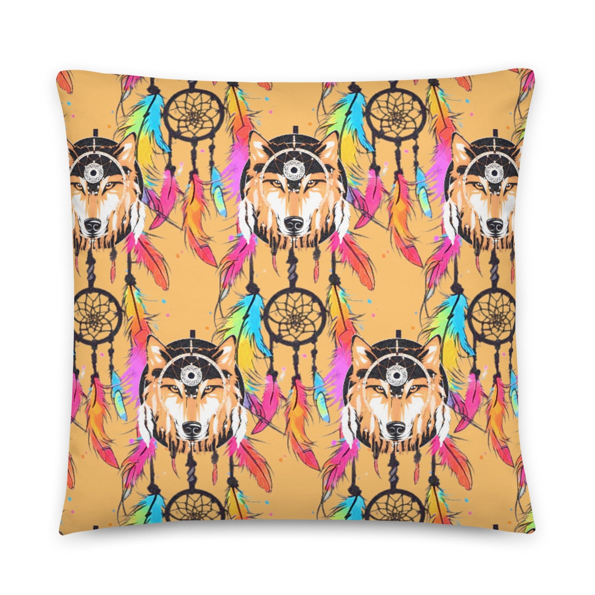 Unique Wolf Dream Catcher Pattern Pillow | Positive Vibes | Home Decor - Dhalfashionistt