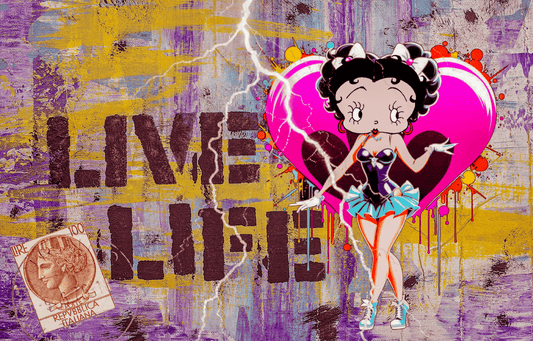 Vibrant Betty Boop Graffiti Art Poster -Canvas | Modern Home & Office Decor - Dhalfashionistt