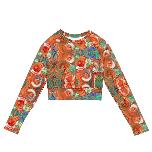 Vibrant Colors Oversized Long-Sleeve Crop Top | Contemporary Design - Dhalfashionistt