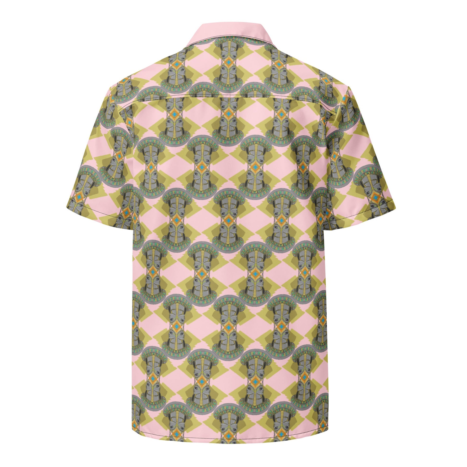 Vibrant Egyptian Pyramid Unisex Button Shirt | Unique Gift | Outdoor Adventure - Dhalfashionistt