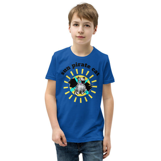 Pirate Cat Youth Short Sleeve T-Shirt Pirate  at Dhalfashionistt